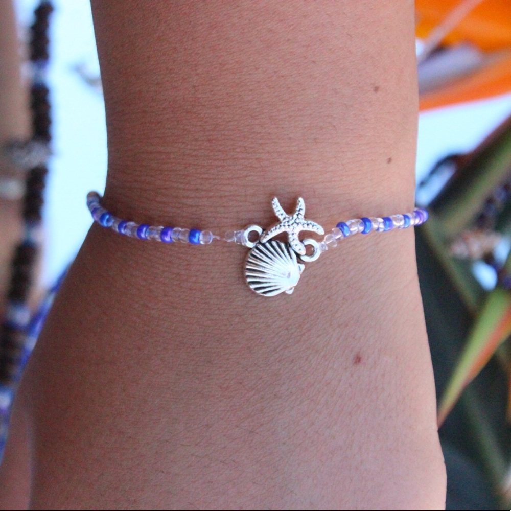 Starfish and shell bracelet
